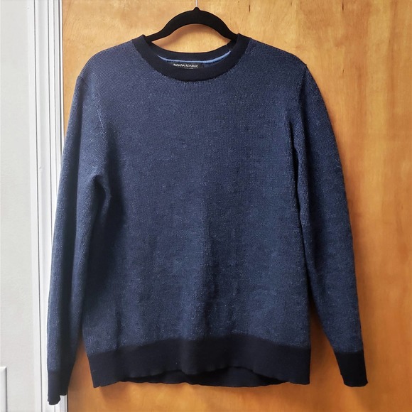 Banana Republic Other - Banana Republic Navy Blue Italian Marino Wool Crewneck Sweater Pull Over in XL